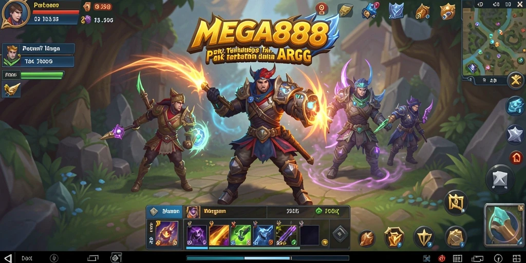 Menampilkan pertarungan seru dalam gameplay MEGA888.