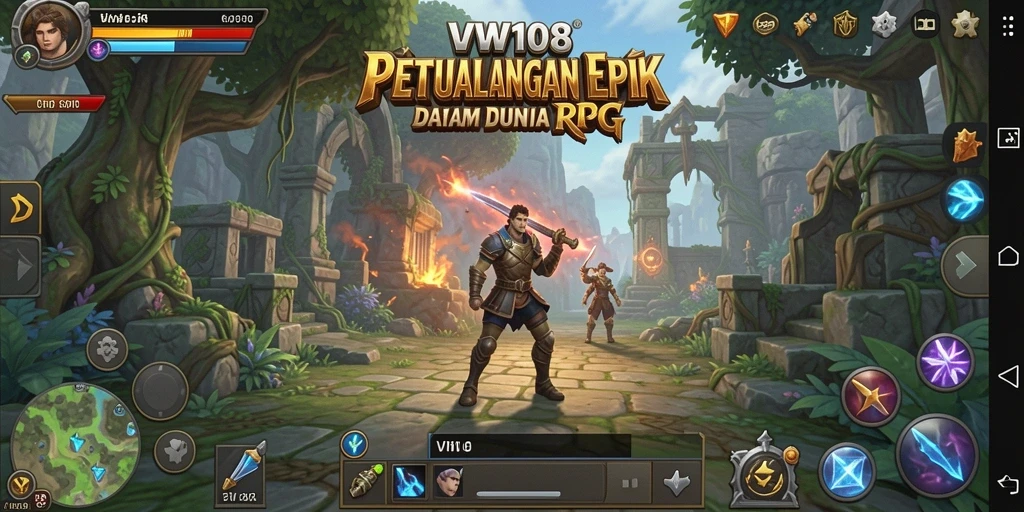Tangkapan layar gameplay VW108 yang menampilkan aksi RPG yang mendebarkan.